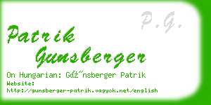 patrik gunsberger business card
